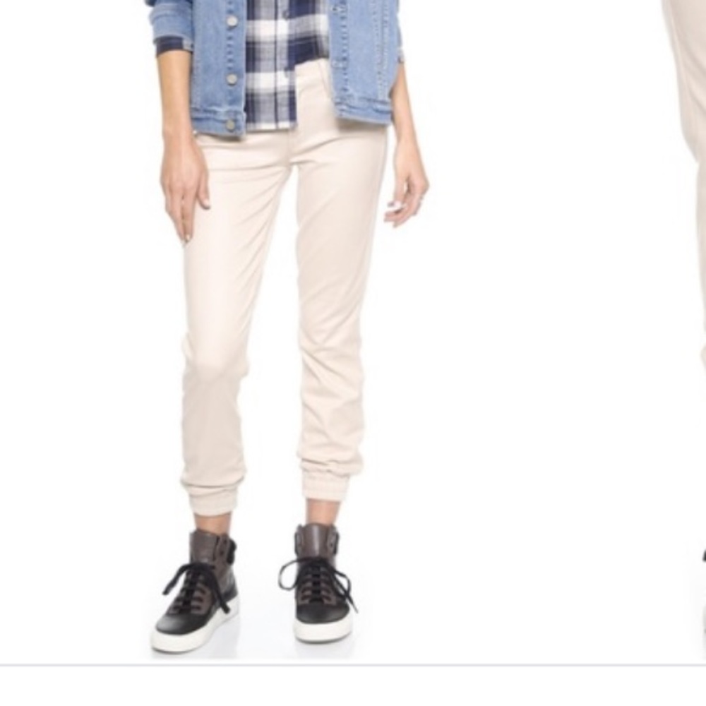 Mother The Trainer Khaki Faux Suede Skinny Jogger